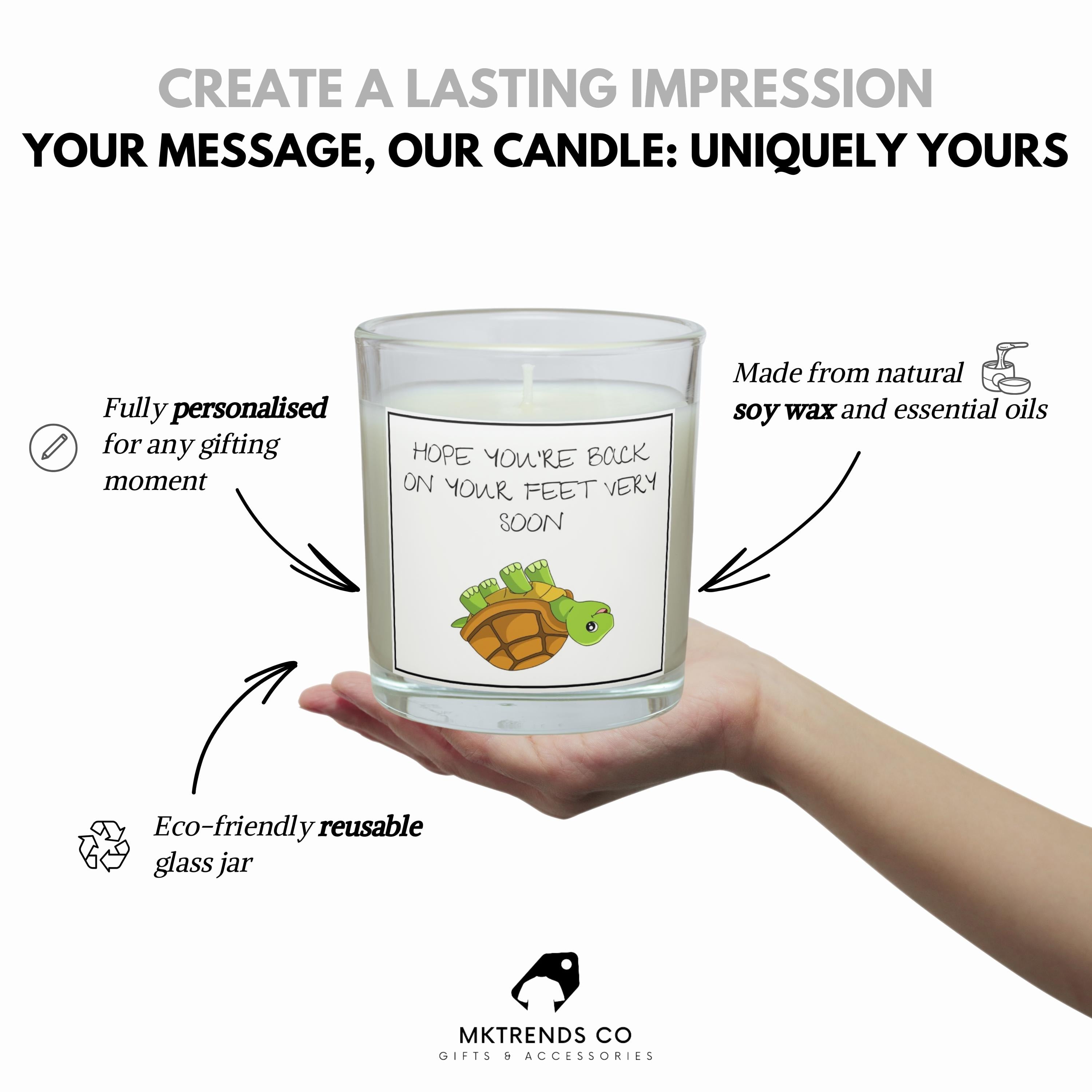 On Your Feet Soon Recovery Candle | Get Well Soon Gift | Time of Work | Recovering from Surgery | Resting at Home Candle | Thinking of You Etsy