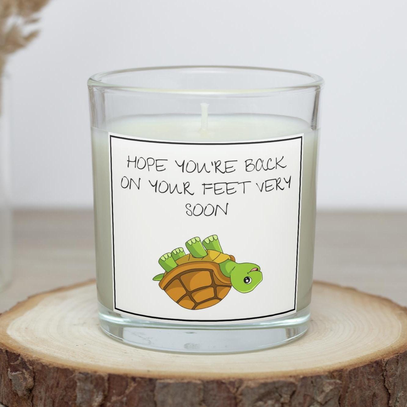 On Your Feet Soon Recovery Candle | Get Well Soon Gift | Time of Work | Recovering from Surgery | Resting at Home Candle | Thinking of You Etsy