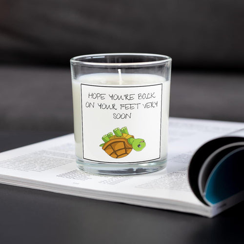 On Your Feet Soon Recovery Candle | Get Well Soon Gift | Time of Work | Recovering from Surgery | Resting at Home Candle | Thinking of You Etsy