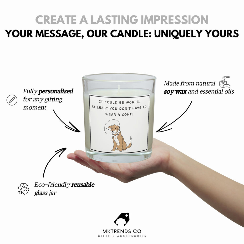 Funny Get Well Gift | Funny Post Surgery Gift | Hospital Discharge Gift | Funny Get Well Soon Candle | Comfort & Cheer Up | Funny Dog Cone Etsy