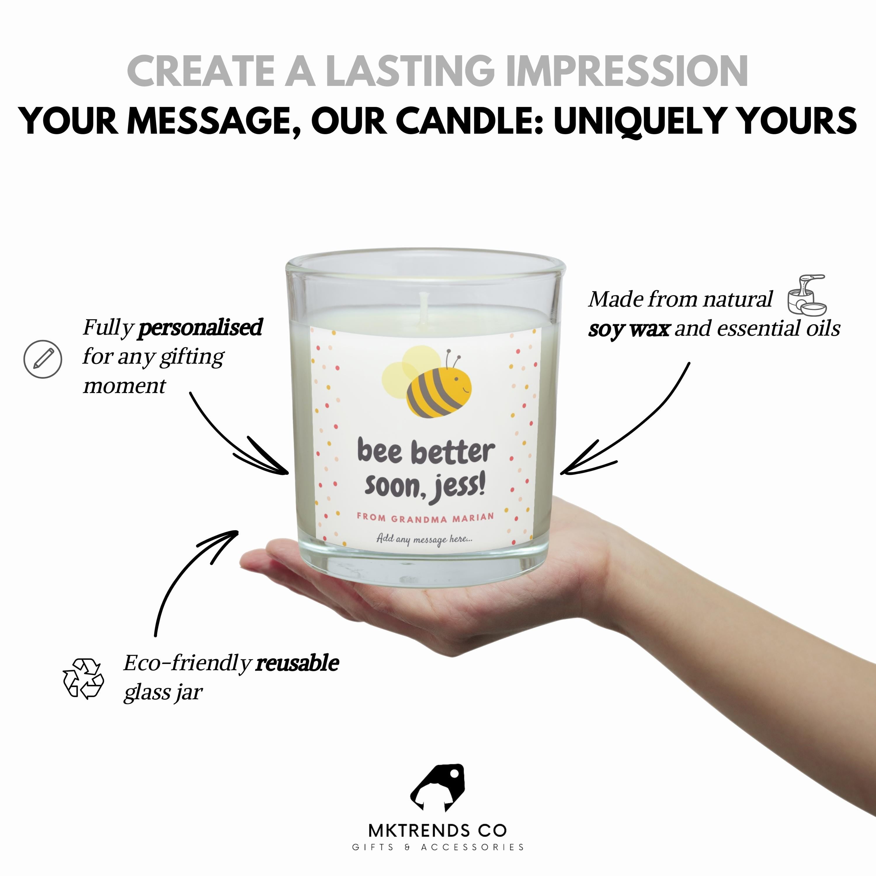 Bee Better Soon Candle | Get Well Gift for Her | Get Well Soon | Recovery Gift for Her | Thinking of You for Her | Sympathy Gift for Her Etsy