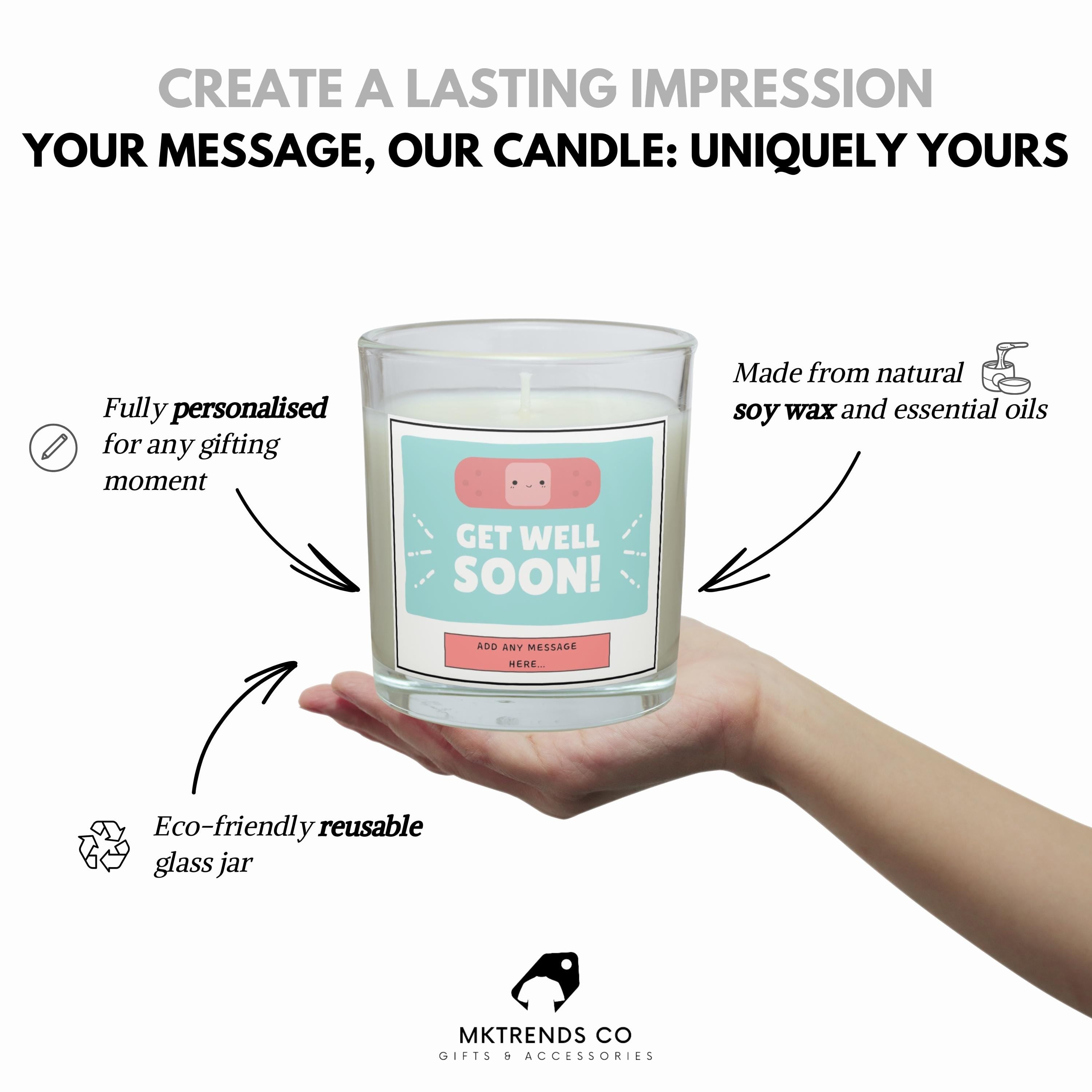 Get Well Soon Candle Gift for Her | Recovery Gift for Her | Sick Leave Gift | Get Well Mum | Sister | Auntie | Female Friend | Gift for Her Etsy