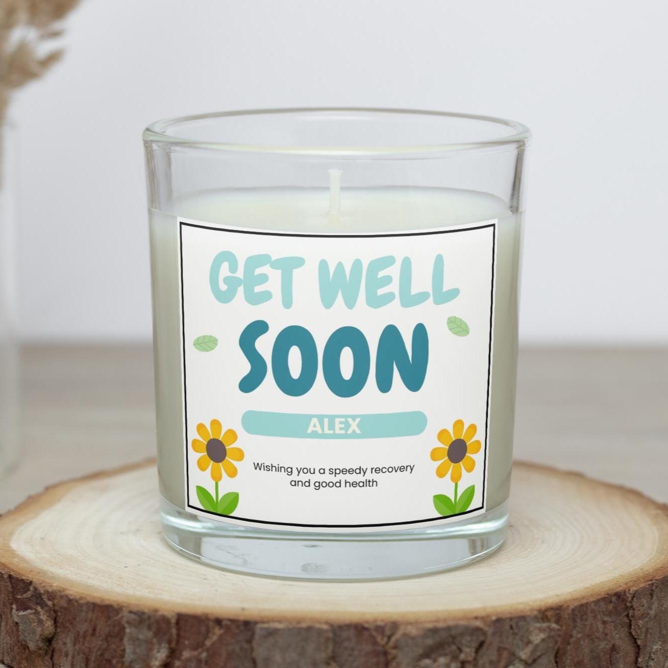 Get Well Soon Gift for Him | Personalised Get Well Candle | Support Gifts for Him | Thinking of You | Hospital Recovery Candle Gifts for Him Etsy