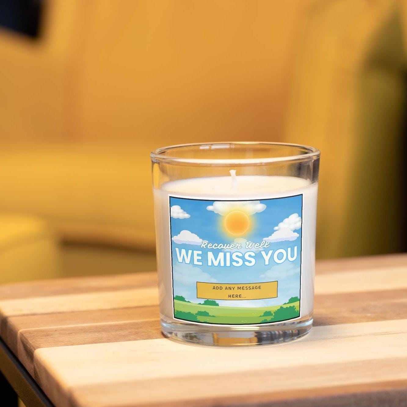 We Miss You Gift | Recovery Candle Gift | Custom Message Thinking of You Gift | Work Friend Gift | Family | Get Well Soon Message Candle Etsy