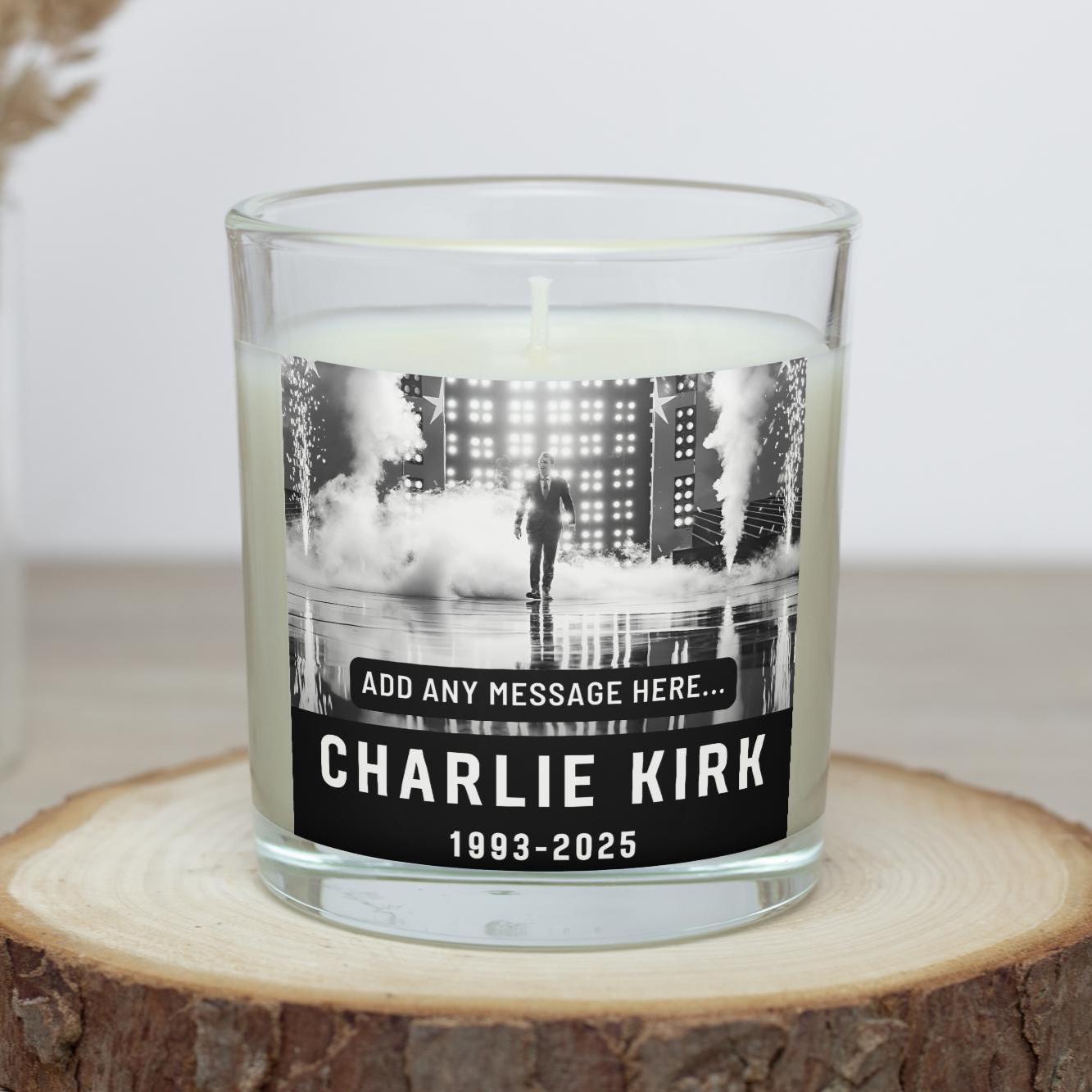 Charlie Kirk Remembrance Personalised Candle | In Memory of Charlie Kirk | Charlie Kirk Custom Message | Celebrate Charlie Kirk's Life Gift Etsy