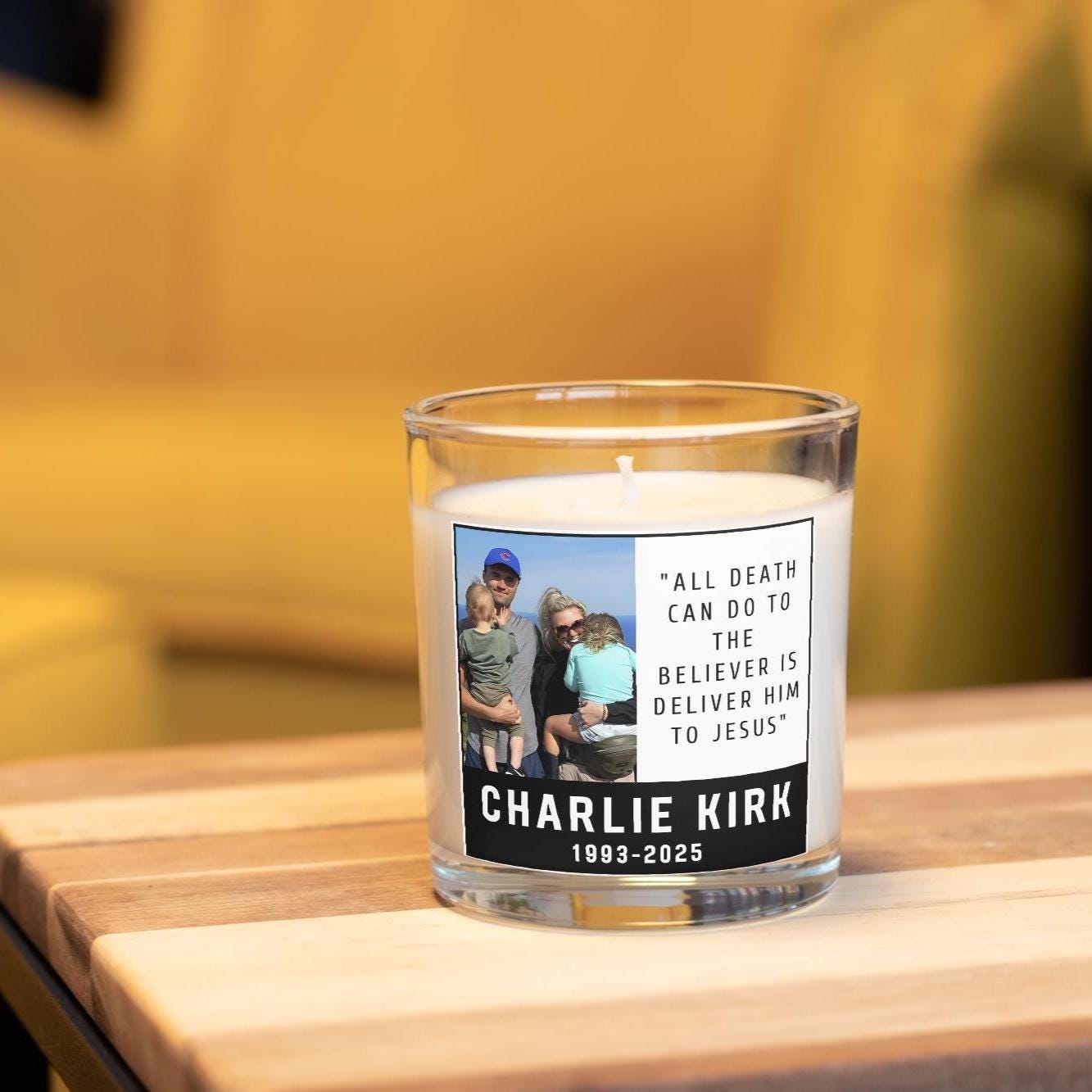 Charlie Kirk Religious Personalised Candle | Custom Charlie kirk Spiritual Candle | Charlie Kirk Remembrance Quote | Charlie Kirk Tribute Etsy