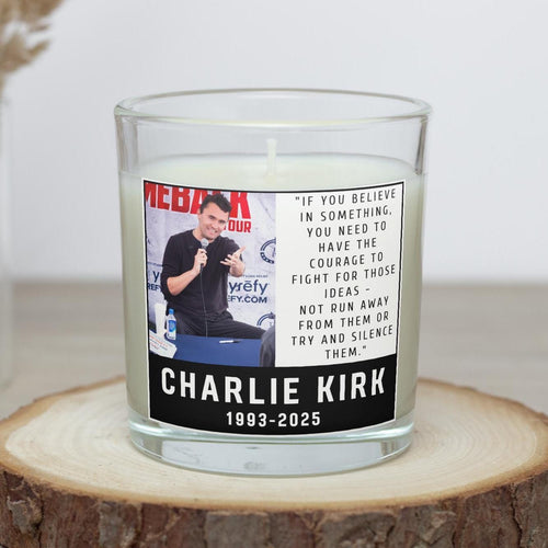 Charlie Kirk Inspirational Quote Personalised Candle | Custom Message Candle | Remembering Charlie Kirk | Celebration of Life Charlie Kirk Etsy