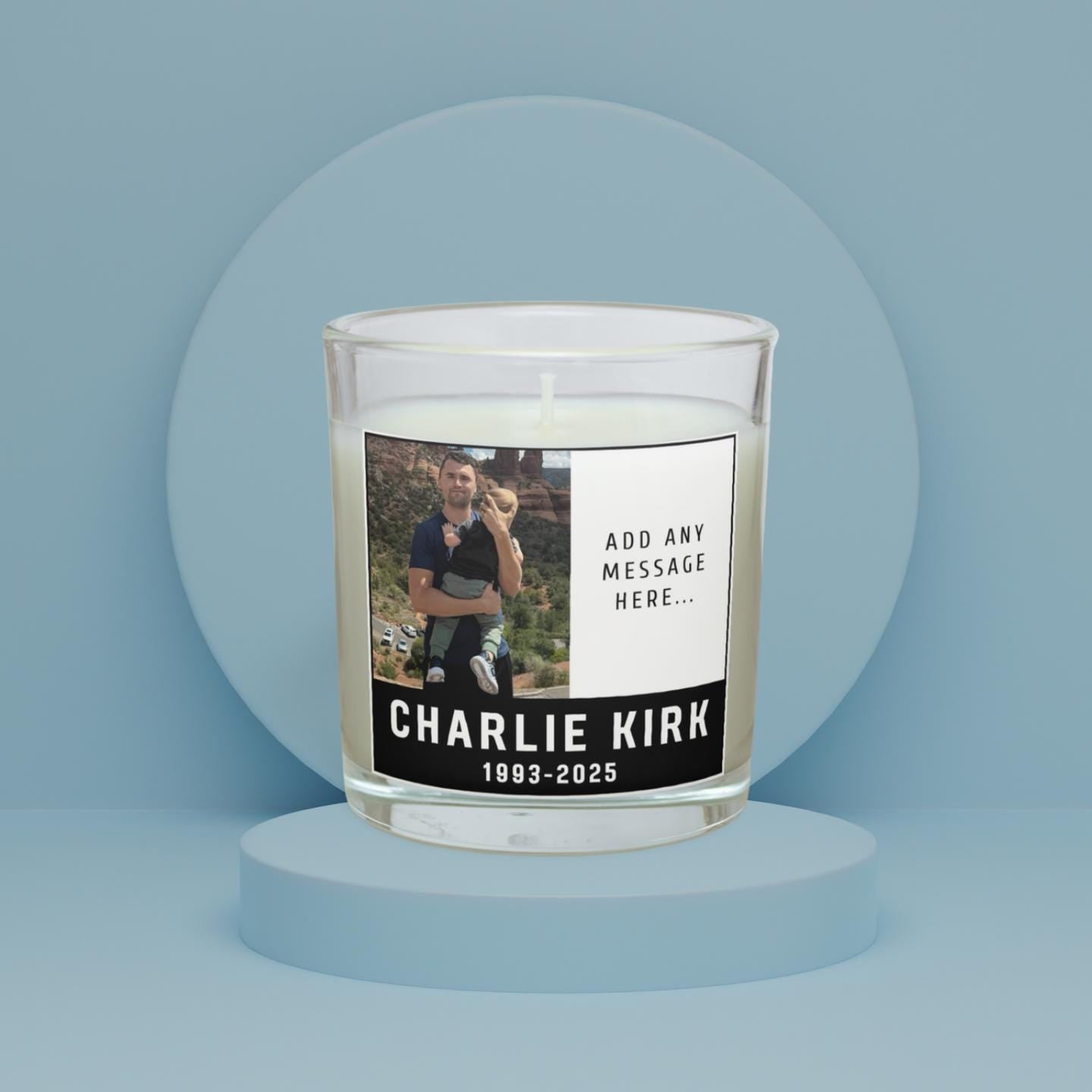 Any Message Charlie Kirk Personalised Candle | Remembering Charlie Kirk | Custom Charlie Kirk Candle Gift | Personalised Photo Tribute Gift Etsy
