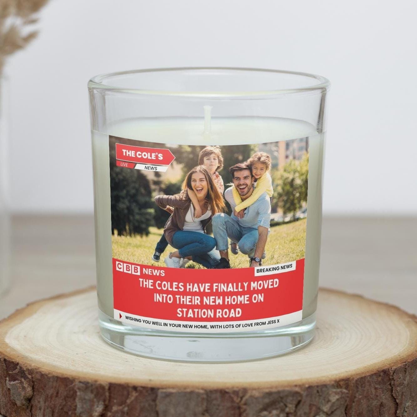 Funny New Home News Gift | Personalised Photo & Message New Home Soy Wax Candle Etsy