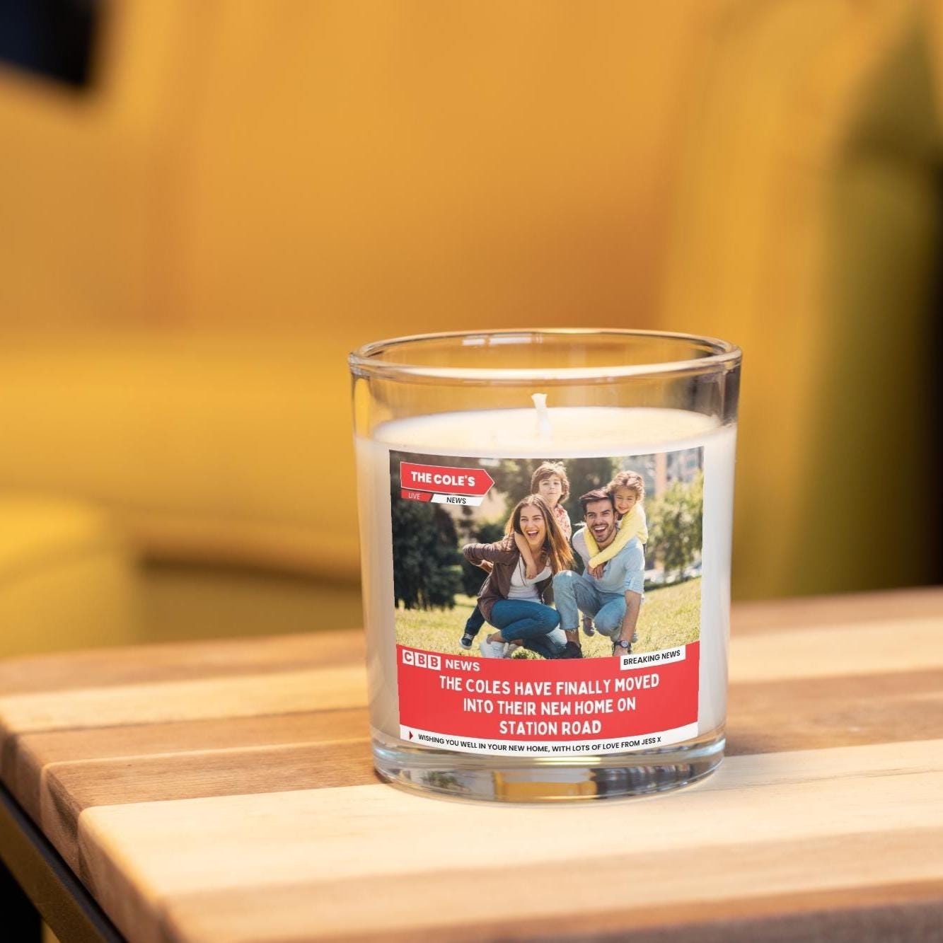 Funny New Home News Gift | Personalised Photo & Message New Home Soy Wax Candle Etsy