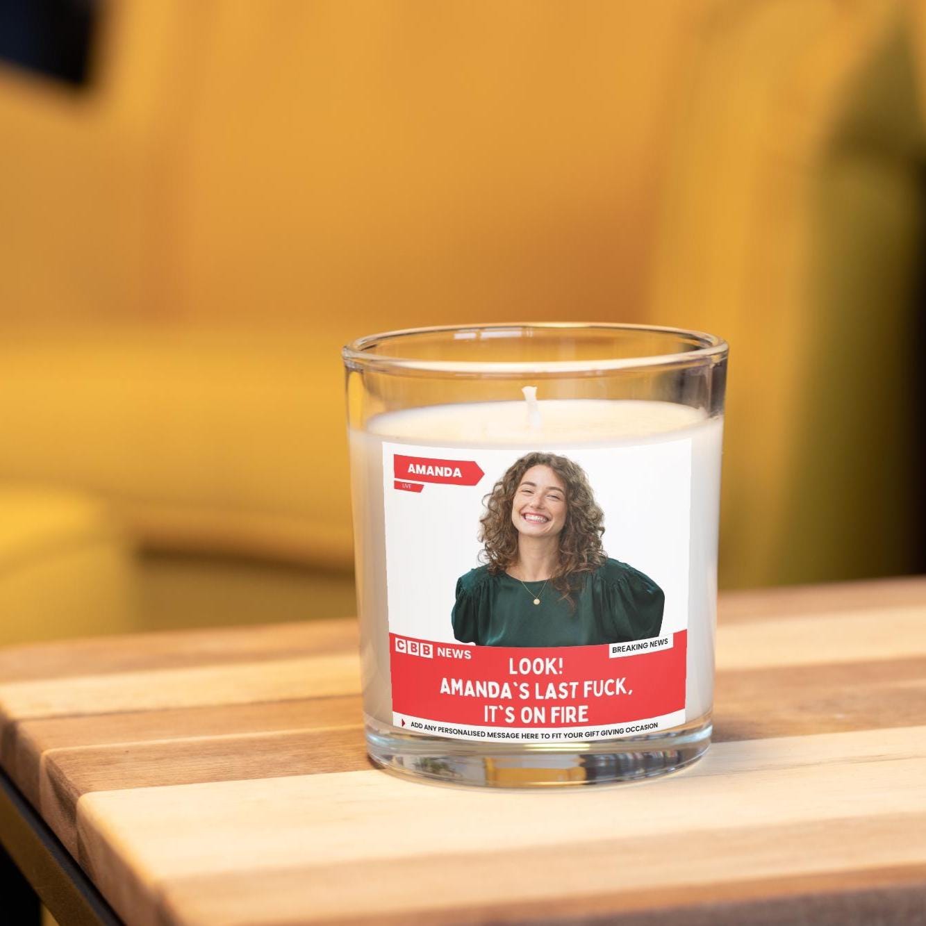 Last Fuck Personalised Candle | Funny Breaking News Photo Message Gift Etsy