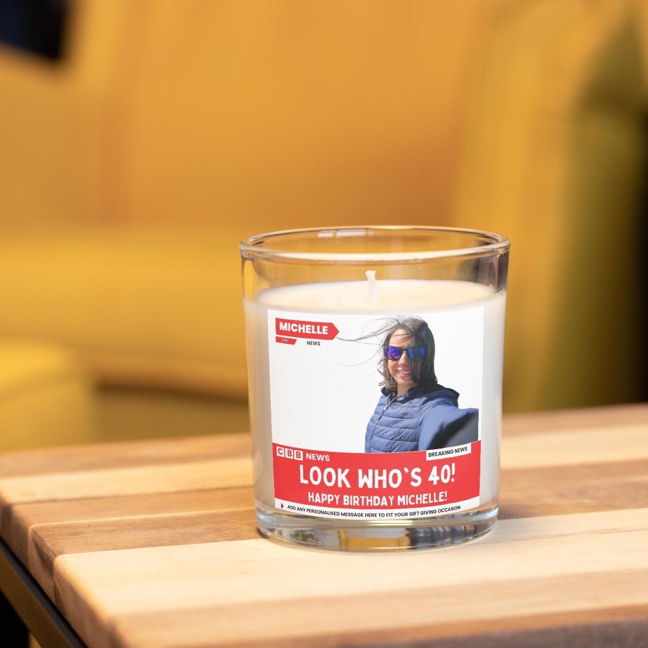 Funny 40th Birthday Personalised Soy Wax Candle | Happy 40th Birthday Photo Message Gift | Look Who's 40 | Custom 40th Birthday Candle Gift Etsy