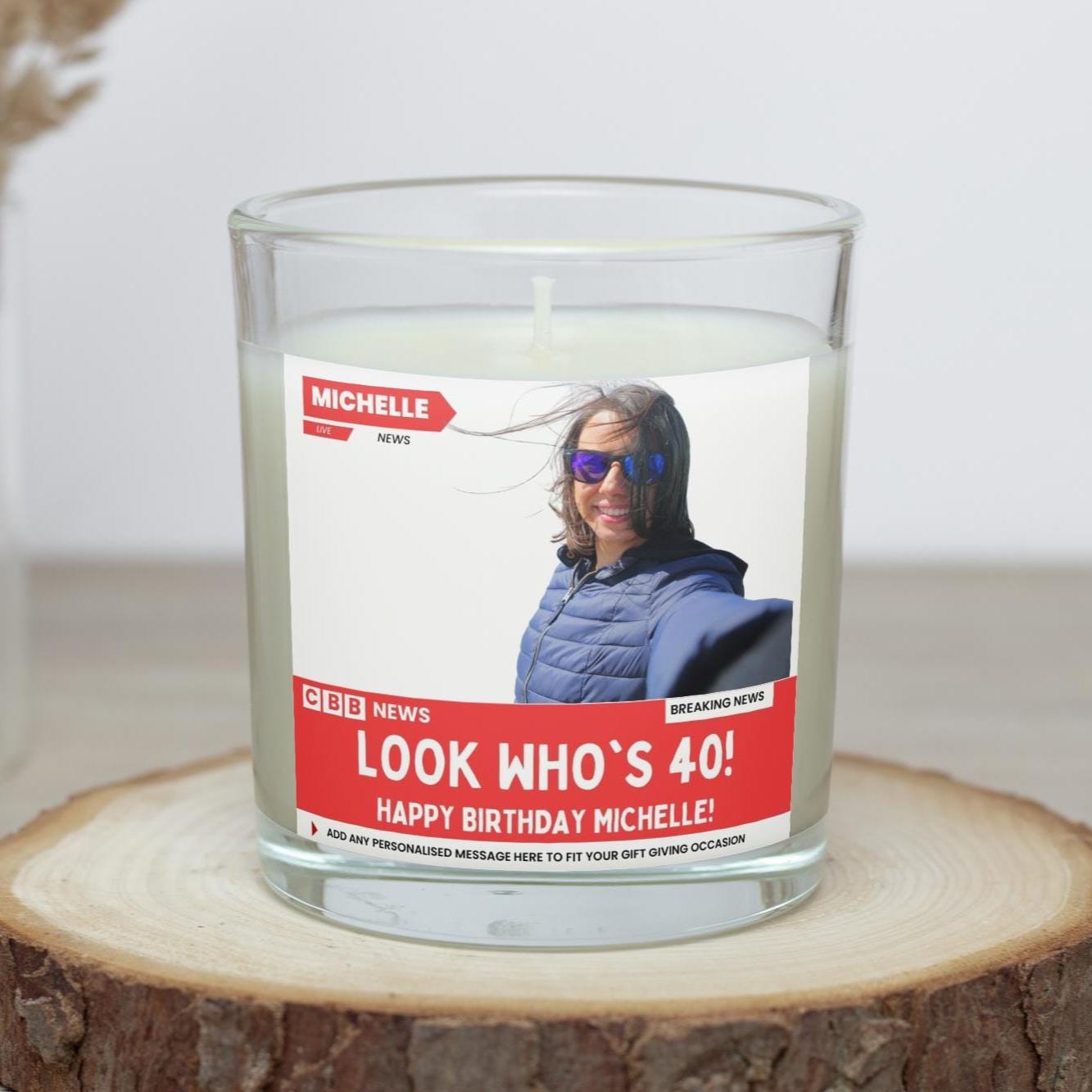 Funny 40th Birthday Personalised Soy Wax Candle | Happy 40th Birthday Photo Message Gift | Look Who's 40 | Custom 40th Birthday Candle Gift Etsy