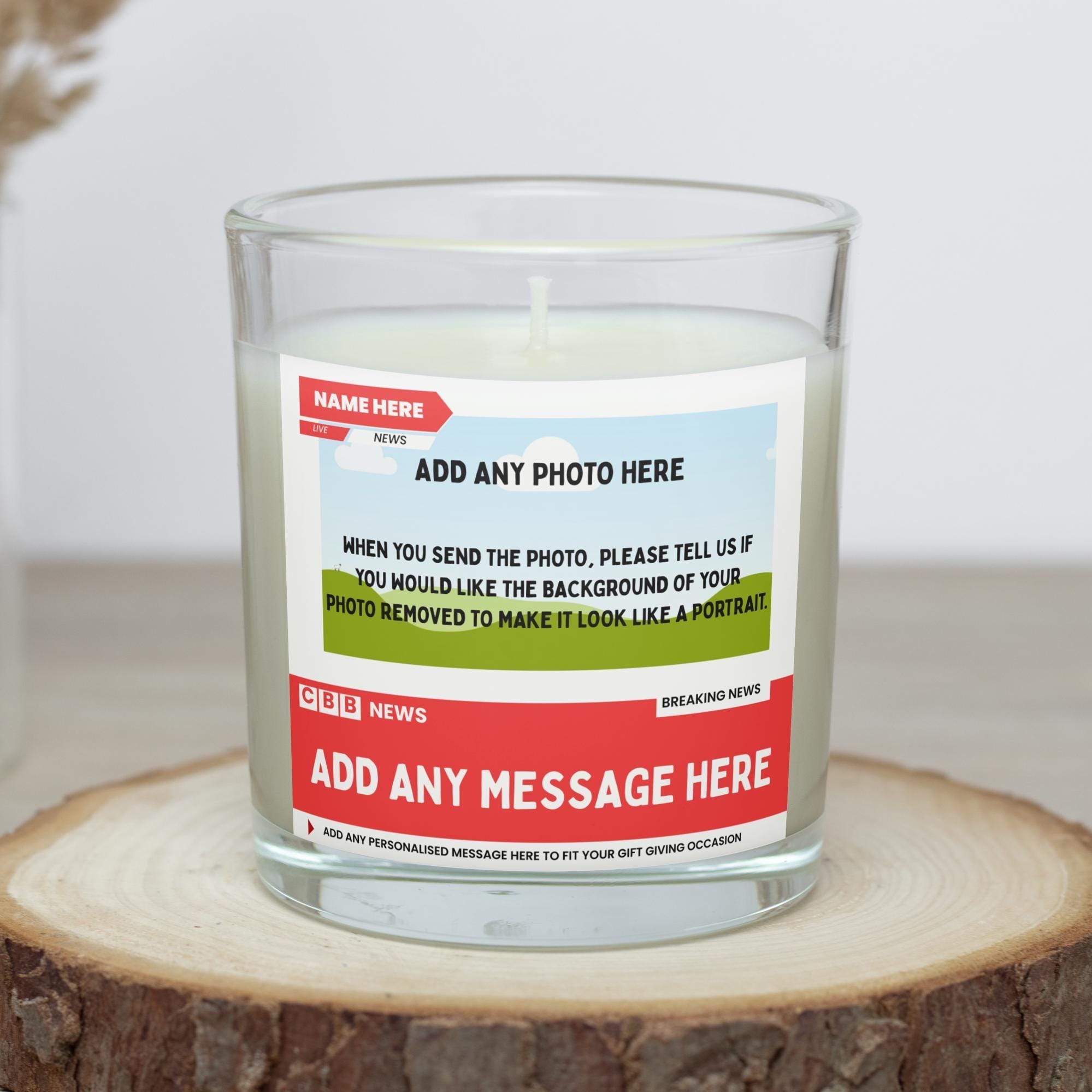 70th Birthday Personalised Soy Wax Candle | Photo Message 70th Birthday Gift | News Style Happy 70th Birthday Candle Gift Etsy