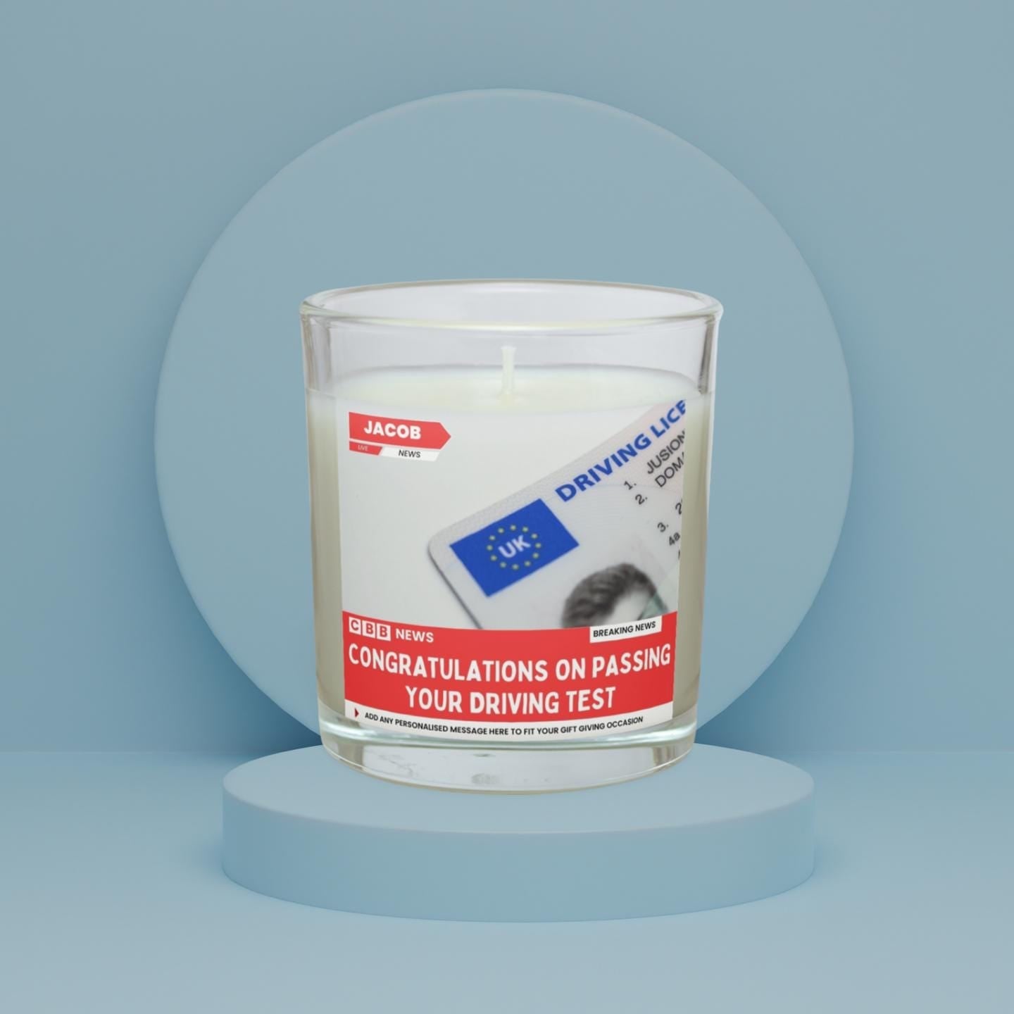 New Driver Personalised Soy Wax Candle | Funny Passed Your Driving Test News | Congratulations New Driver Photo & Message Candle Gift Etsy