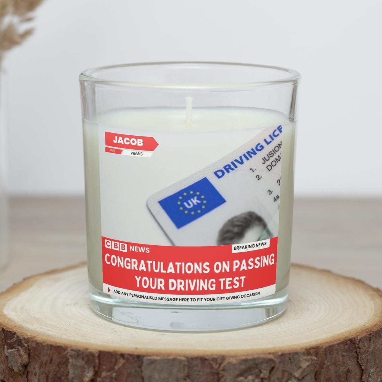 New Driver Personalised Soy Wax Candle | Funny Passed Your Driving Test News | Congratulations New Driver Photo & Message Candle Gift Etsy