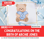 Birth of Baby Boy Personalised Soy Wax Candle | News Style Photo & Message New Baby Boy Candle Gift Etsy