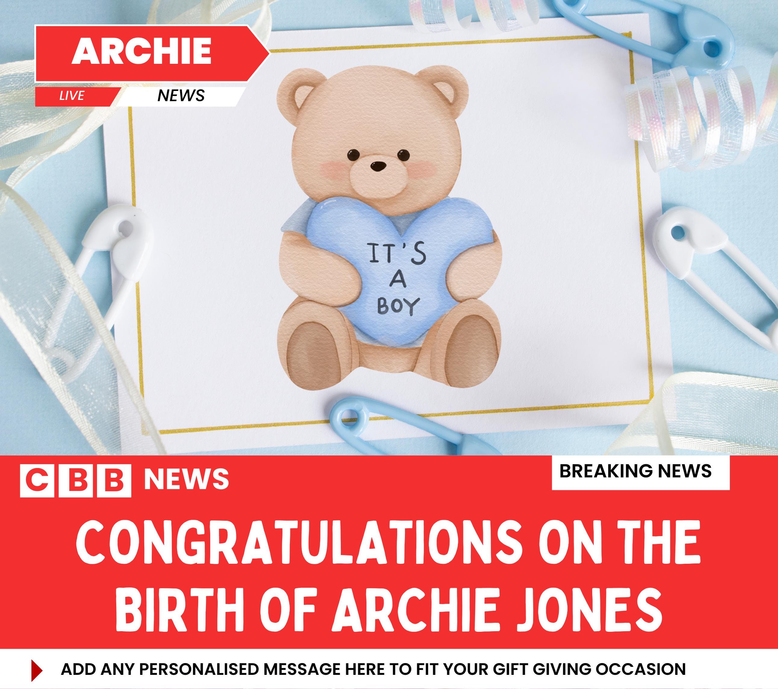 Birth of Baby Boy Personalised Soy Wax Candle | News Style Photo & Message New Baby Boy Candle Gift Etsy
