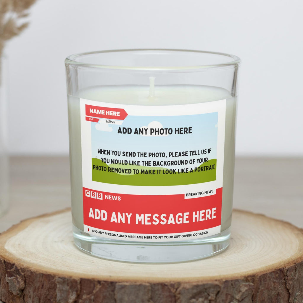 Birth of Baby Boy Personalised Soy Wax Candle | News Style Photo & Message New Baby Boy Candle Gift Etsy