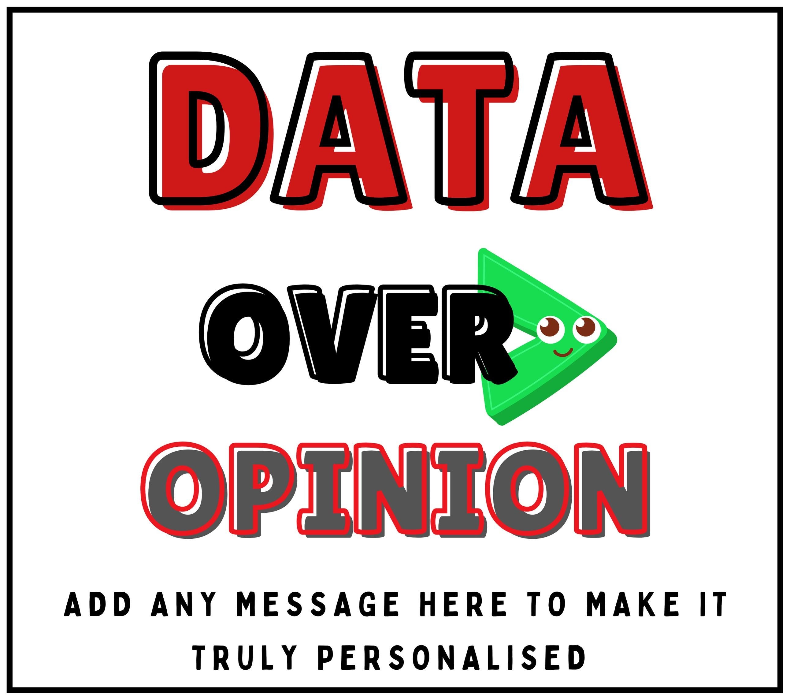 Data Over Opinion Personalised Soy Wax Candle | Custom Message Data Analysts, Engineers & IT Candle Gift | Spreadsheet King or Queen Candle Etsy