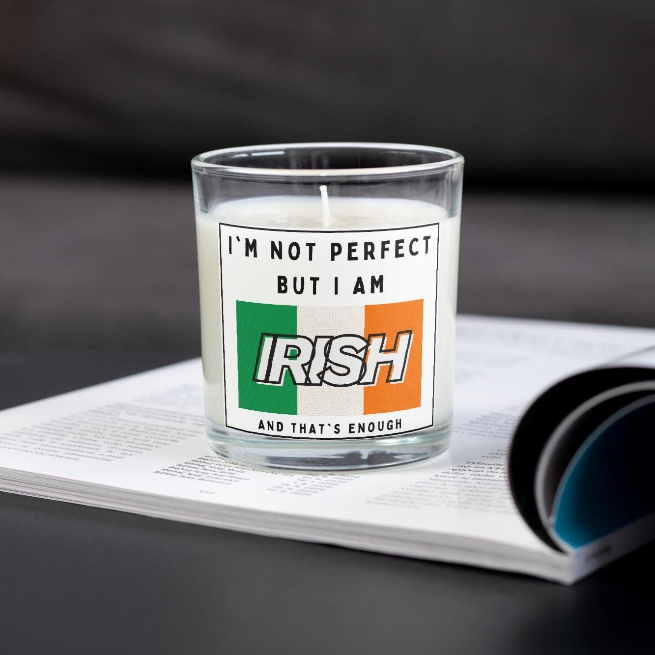 Irish Flag Personalised Candle | Proud to be Irish Gift | Custom Irish Message Soy Wax Candle | Ireland Home Decor Candle Etsy