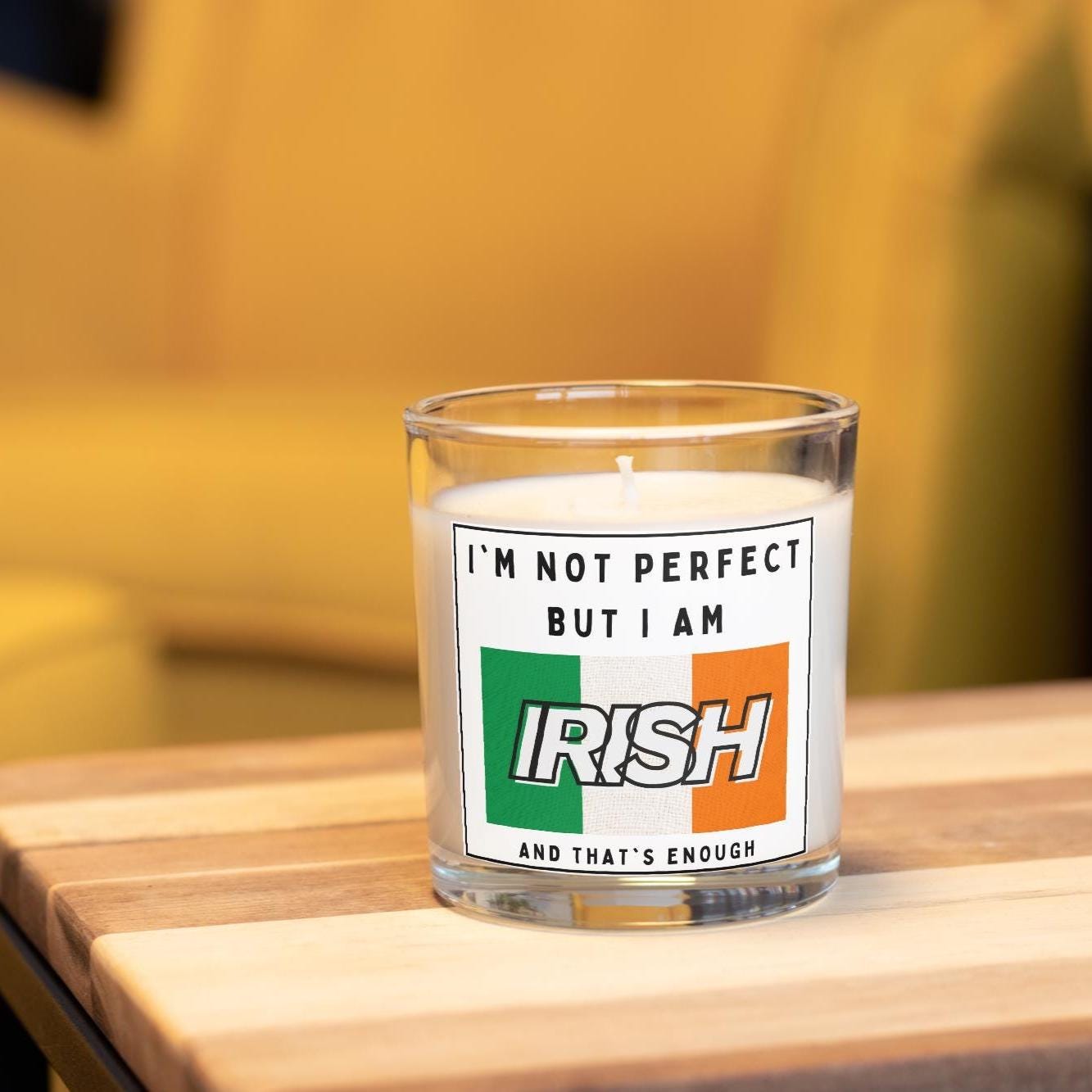 Irish Flag Personalised Candle | Proud to be Irish Gift | Custom Irish Message Soy Wax Candle | Ireland Home Decor Candle Etsy