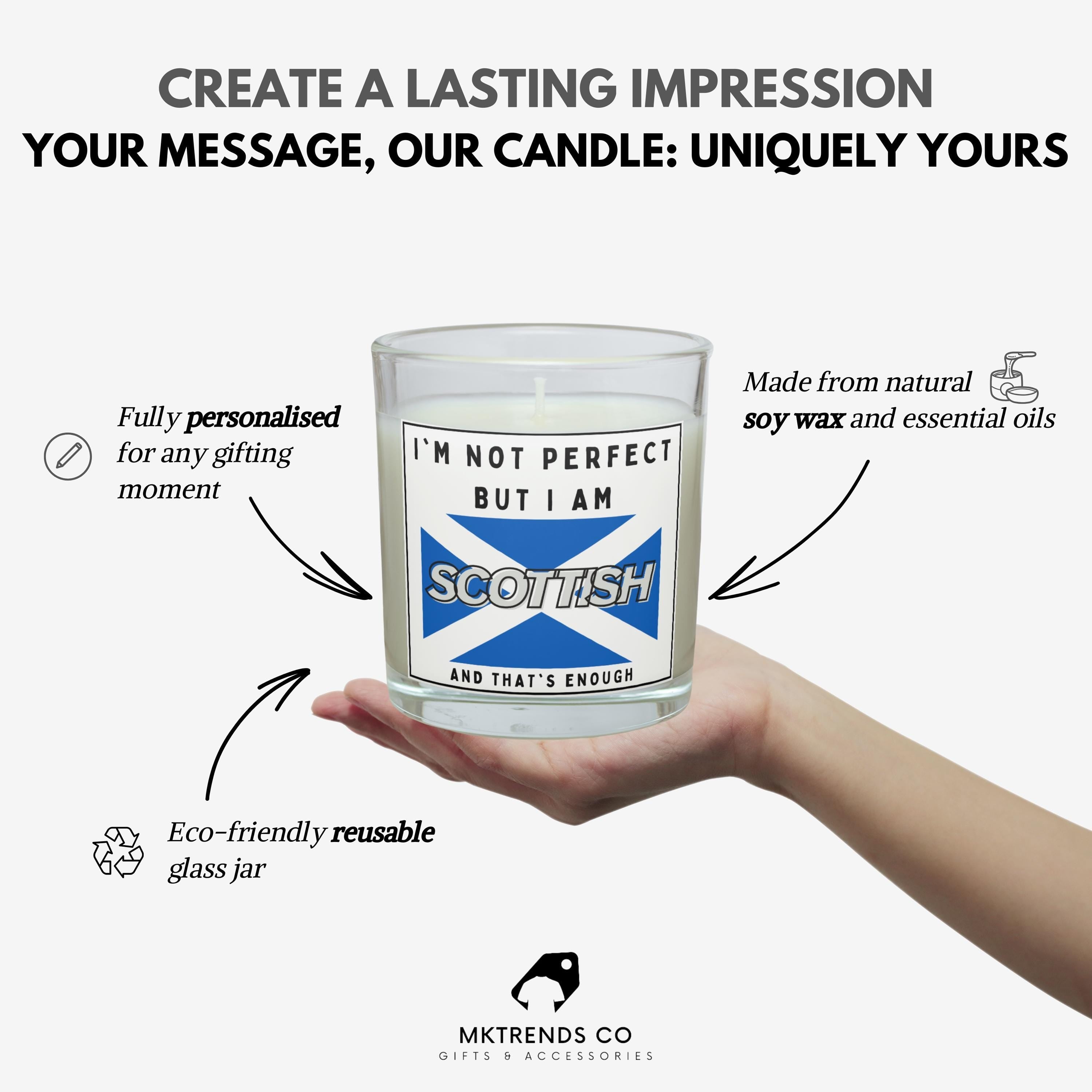 Proud to be Scottish Personalised Candle | Scotland Flag | Custom Message Scottish Gift | Patriotic Scotland Soy Wax Candle Gift Etsy