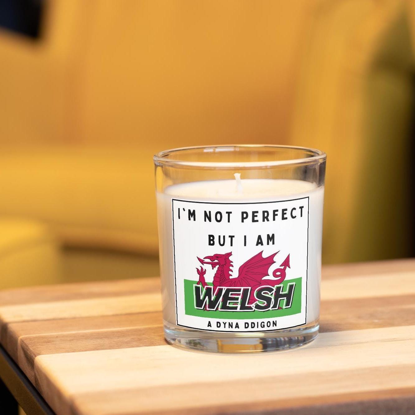 Proud to be Welsh Personalised Candle | Welsh Flag Patriot Gift | Custom Welsh Messge | Cymru Soy Wax Candle Gift Etsy