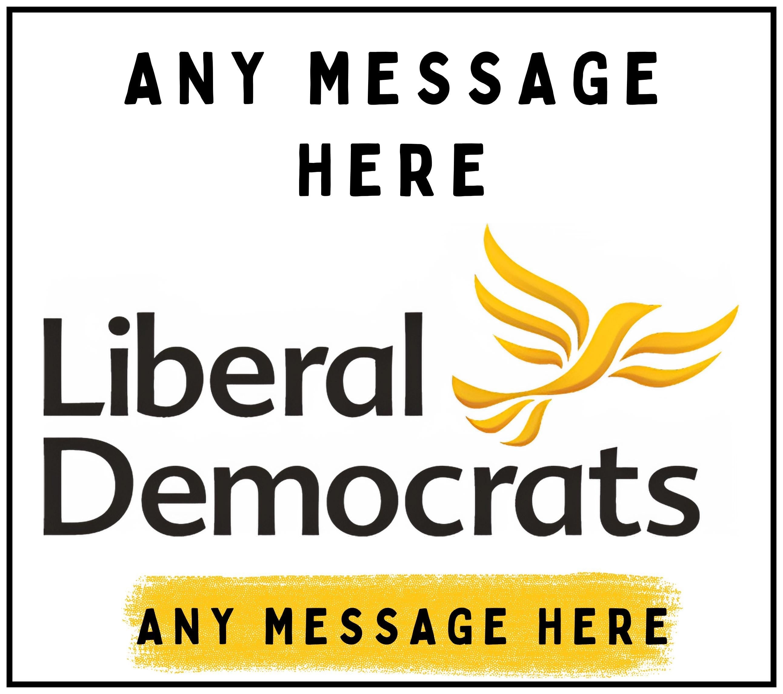 Liberal Democrats: Custom Message Personalised Candle | Lib Dem Supporter Message Soy Wax Candle Gift Etsy