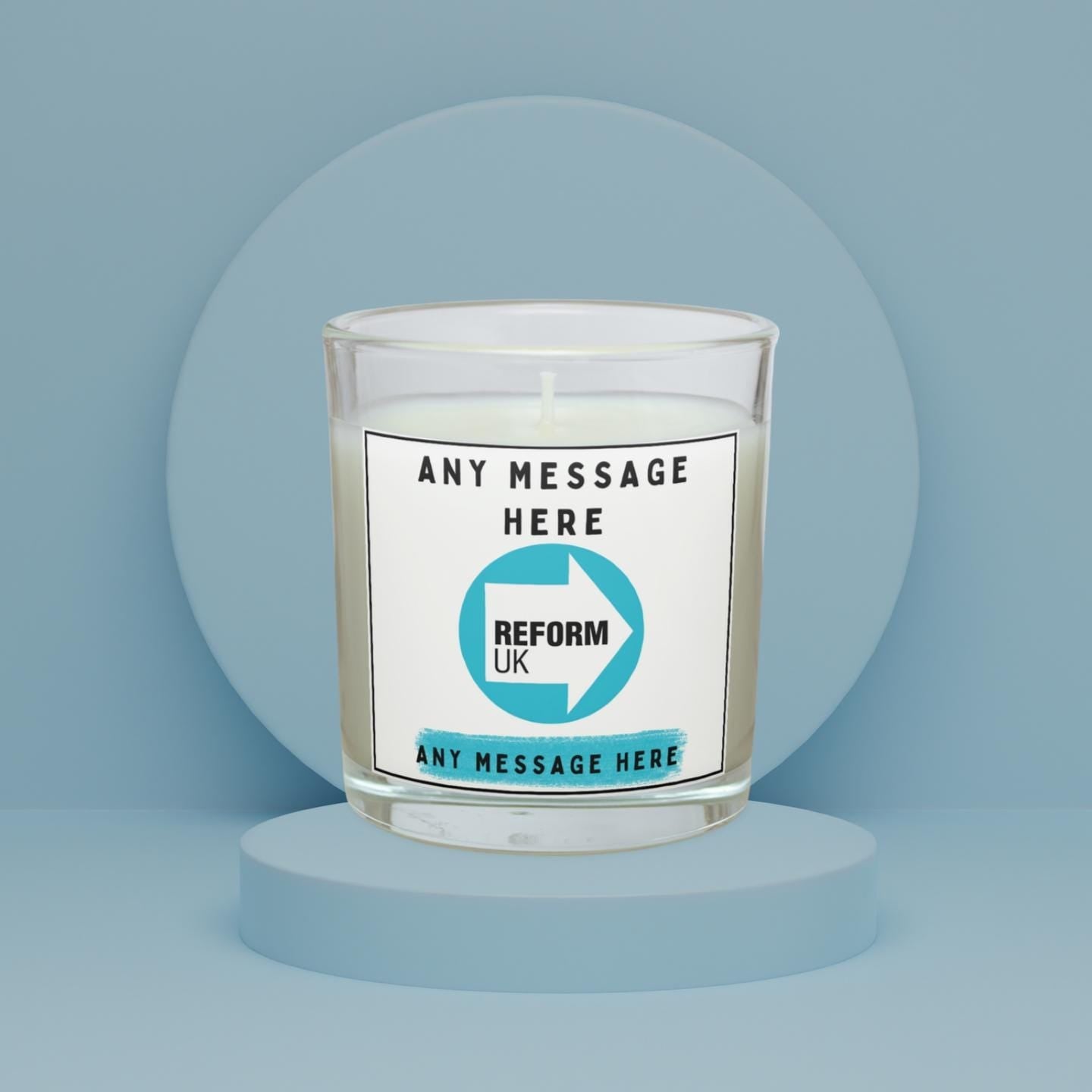 Reform UK: Custom Message Personalised Candle | Reform UK Political Message Soy Wax Candle Gift | Reform UK Supporter Message Etsy