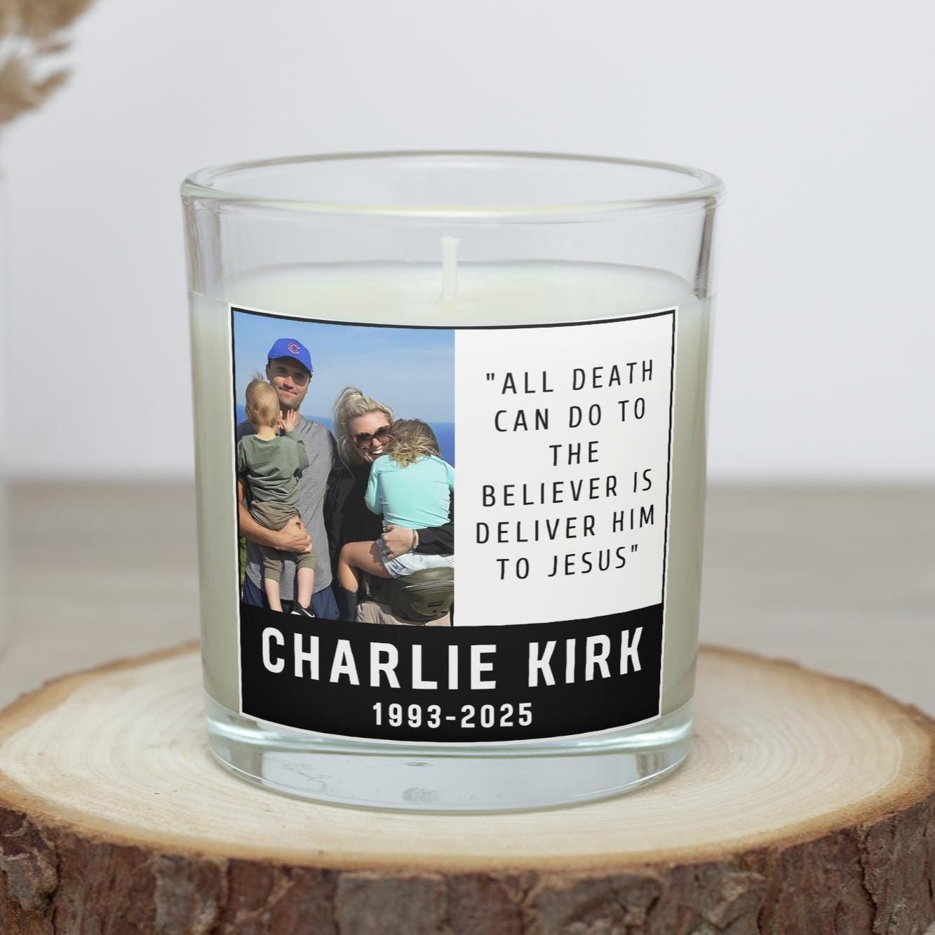 Charlie Kirk Religious Personalised Candle | Custom Charlie kirk Spiritual Candle | Charlie Kirk Remembrance Quote | Charlie Kirk Tribute Etsy