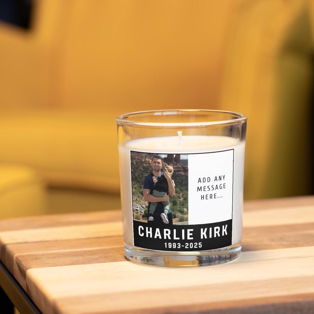 Any Message Charlie Kirk Personalised Candle | Remembering Charlie Kirk | Custom Charlie Kirk Candle Gift | Personalised Photo Tribute Gift Etsy