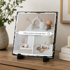 Personalised three photo search bar collage photo slate - console display with example photo