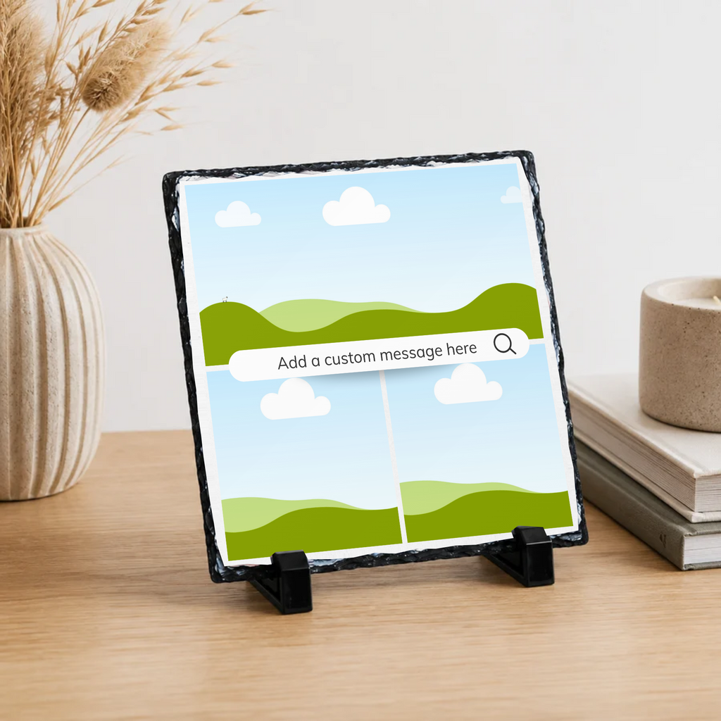 Personalised three photo search bar collage photo slate - lifestyle placement with photo placeholders