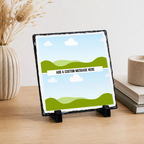 Personalised two photo message banner photo slate - lifestyle placement with photo placeholders