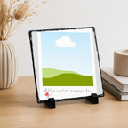 Personalised minimal white snapshot photo slate - lifestyle placement with photo placeholders