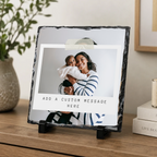 Personalised taped photo message strip photo slate - console display with example photo