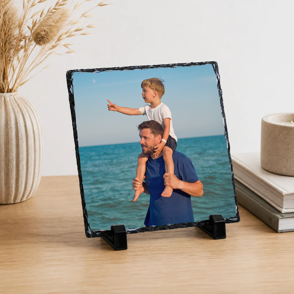 Personalised simple full photo slate - lifestyle display with example photo
