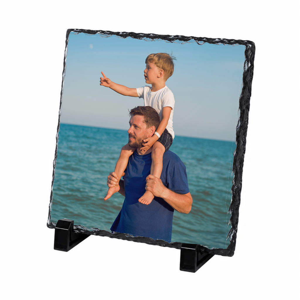 Personalised simple full photo slate - white background with example photo