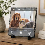 Personalised phone camera style photo slate - console display with example photo