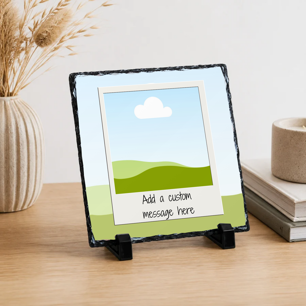 Personalised layered snapshot frame photo slate - lifestyle placement with photo placeholders
