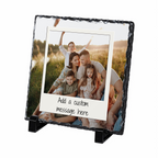 Personalised layered snapshot frame photo slate - white background with example photo