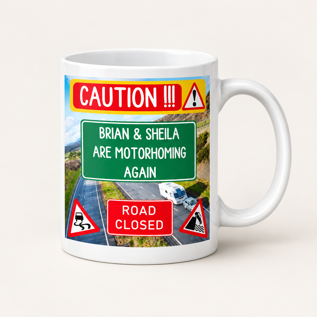 Motorhoming mug studio mockup