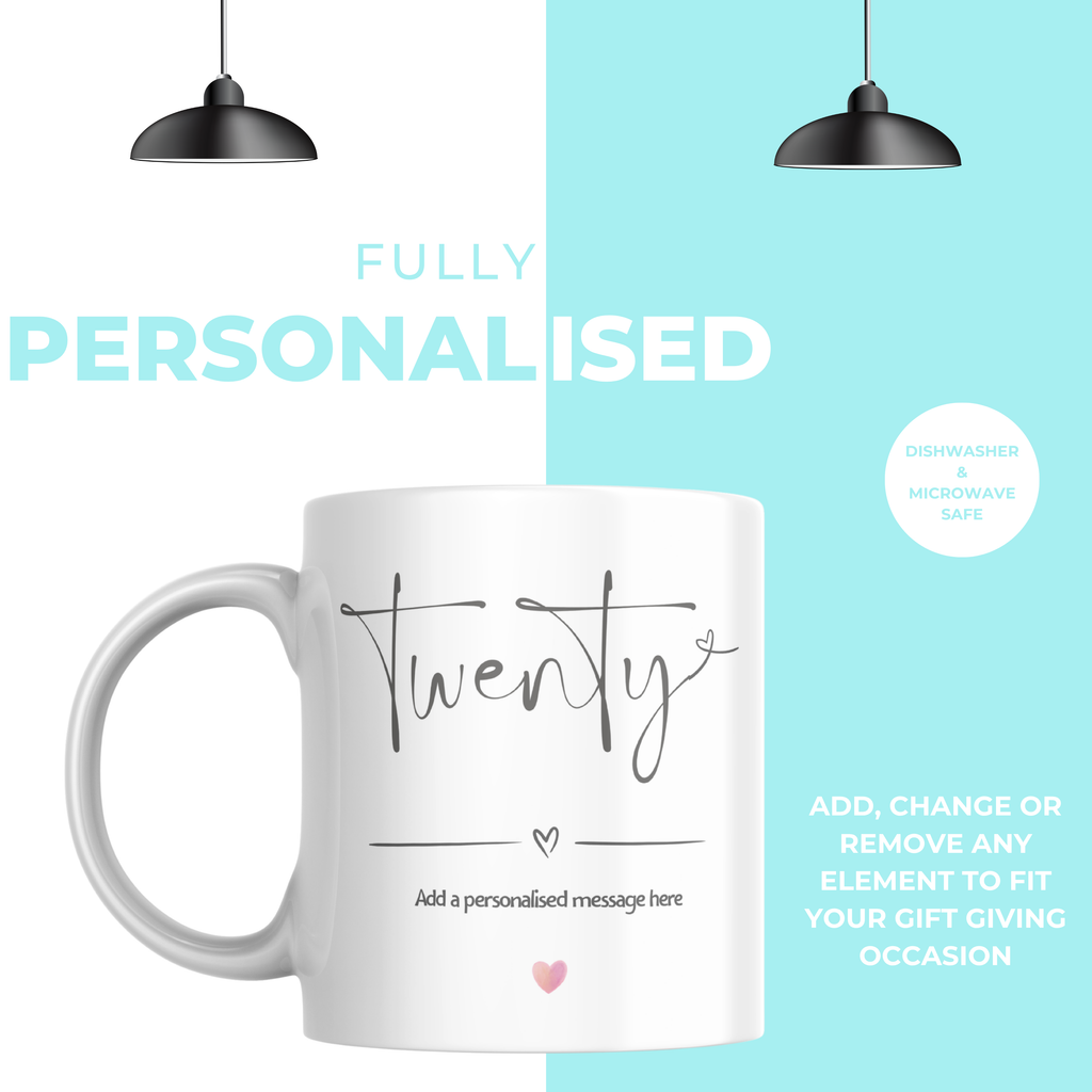 20th Birthday Mug – personalisation information