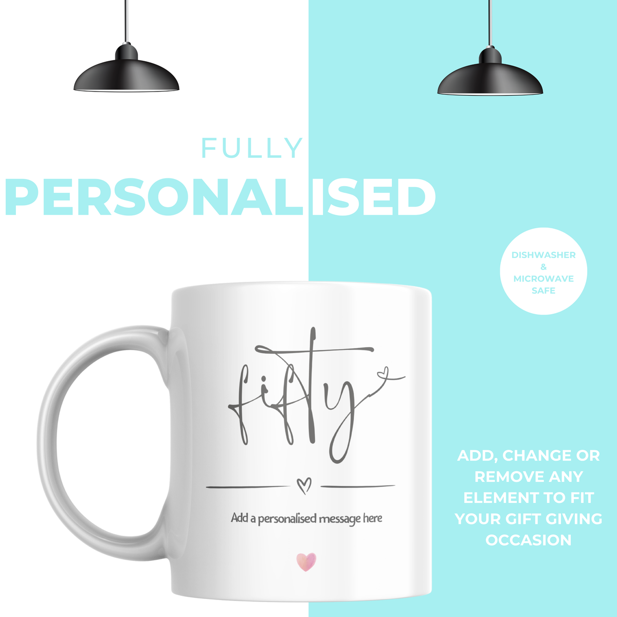 50th Birthday Mug – personalisation information