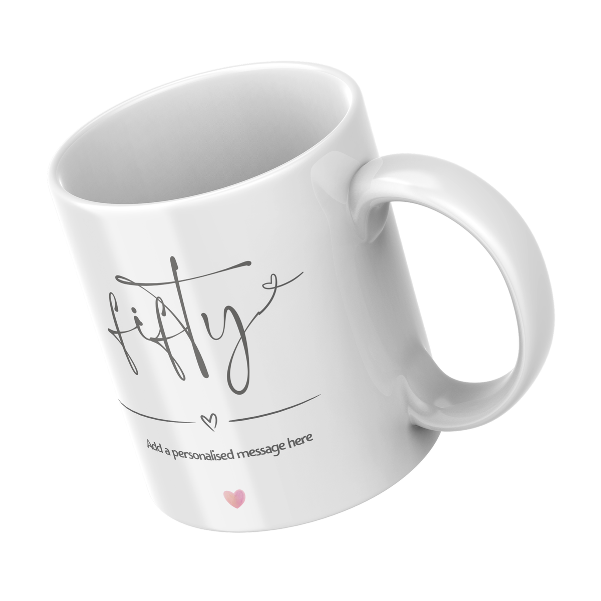 50th Birthday Mug – angled view