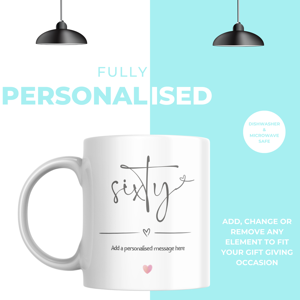 60th Birthday Mug – personalisation information