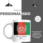 Personalised Afghanistan flag mug – personalisation and care information