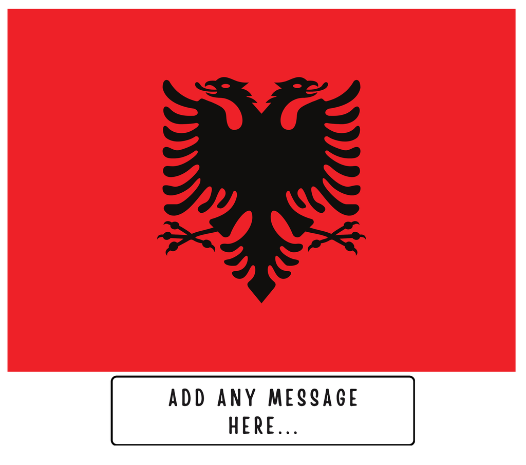 Personalised Albania flag mug – flat source artwork with space for a personalised message