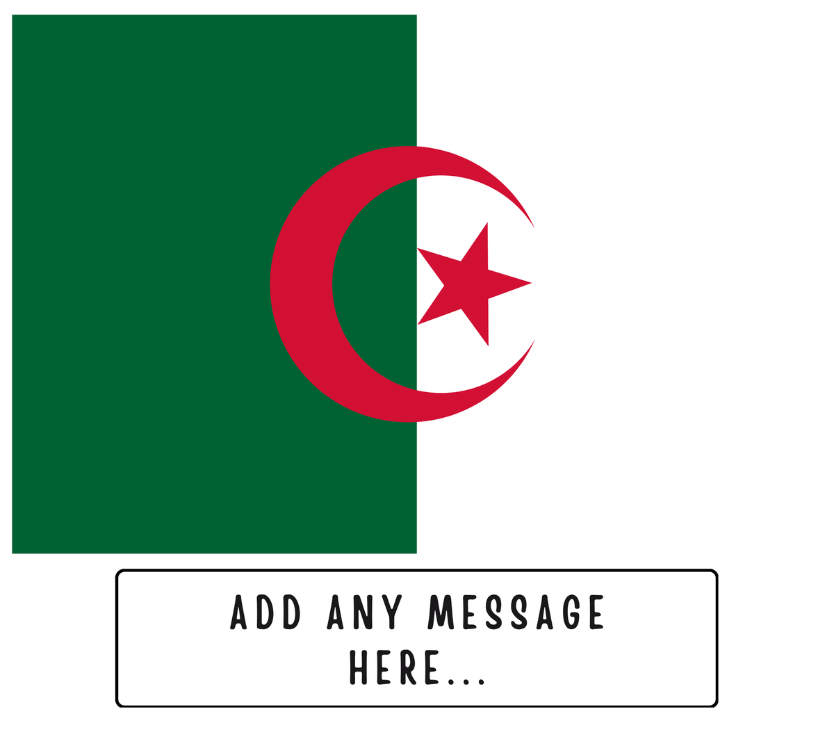 Personalised Algeria flag mug – flat source artwork with space for a personalised message